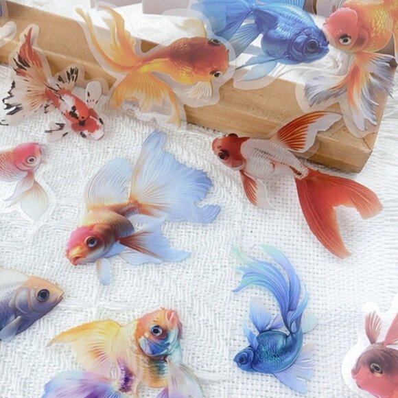50 Colorful Goldfish Sticker Pack - Picture 2 of 7